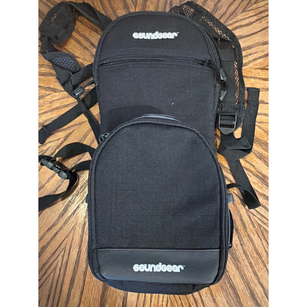 Soundgear Black Canvas Mesh Utility Backpack Adjustable Straps Slim Sport Bag